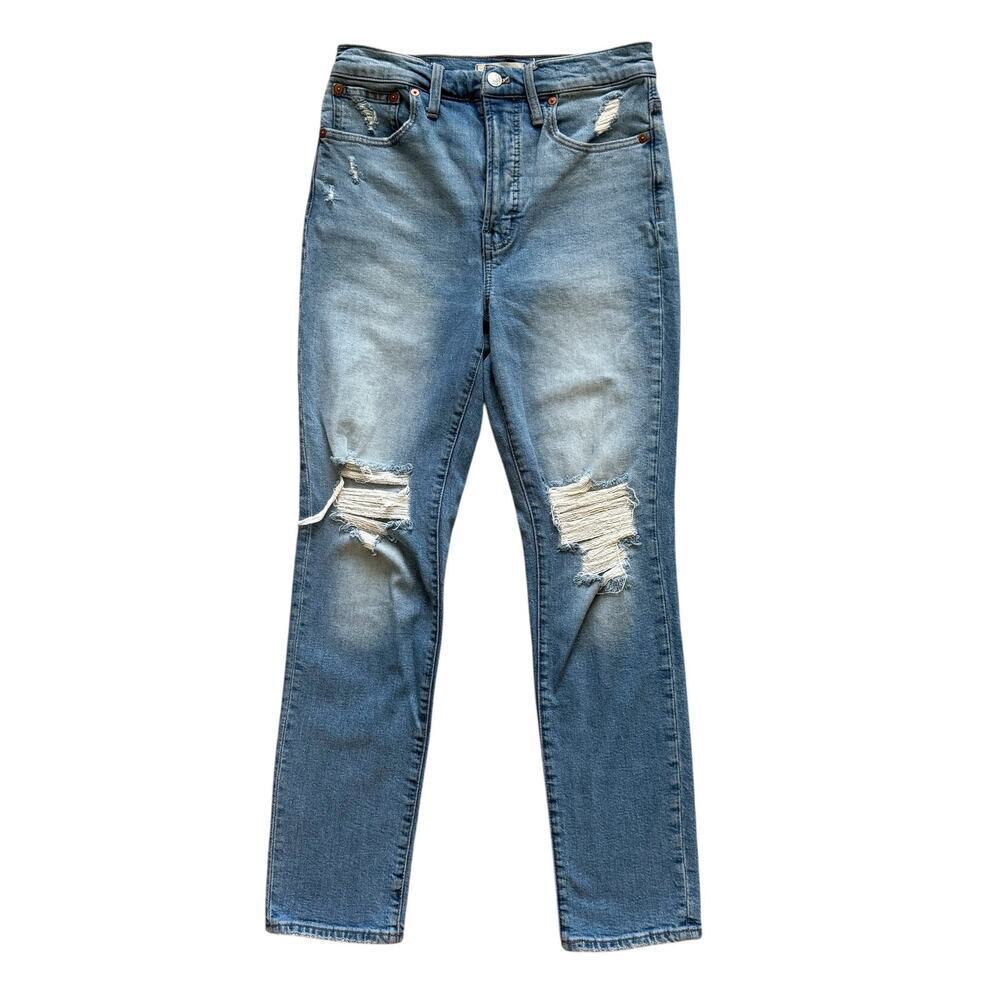Madewell The Perfect Vintage Jean Womens 27 Distressed High Rise Straight Denim